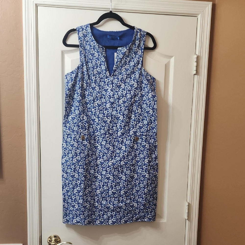 J. McLaughlin Blue White Floral Rue Mini Dress NWT Size S